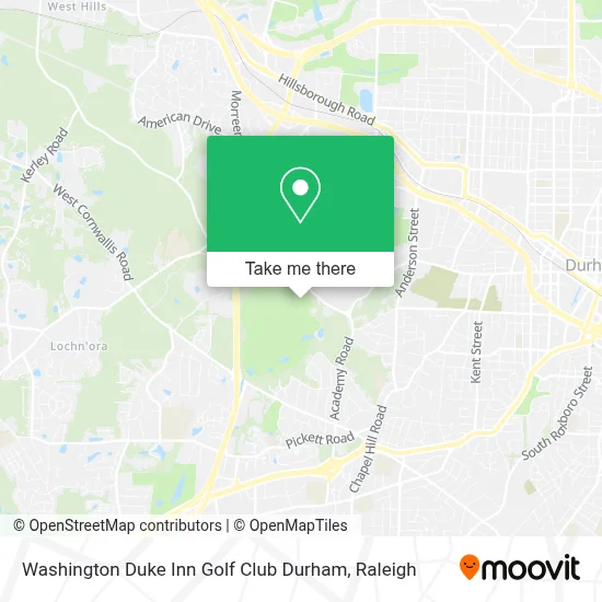 Washington Duke Inn Golf Club Durham map