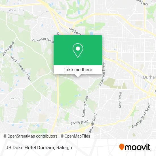 JB Duke Hotel Durham map