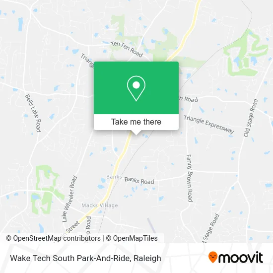 Wake Tech South Park-And-Ride map