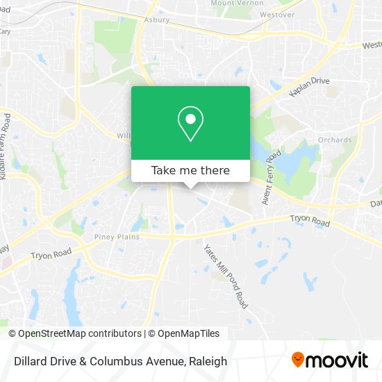 Dillard Drive & Columbus Avenue map