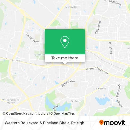 Western Boulevard & Pineland Circle map