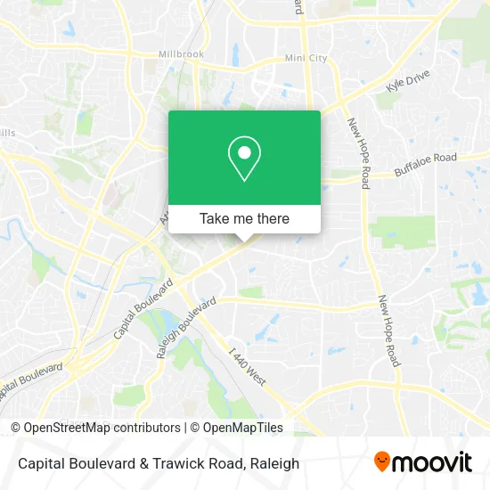 Mapa de Capital Boulevard & Trawick Road
