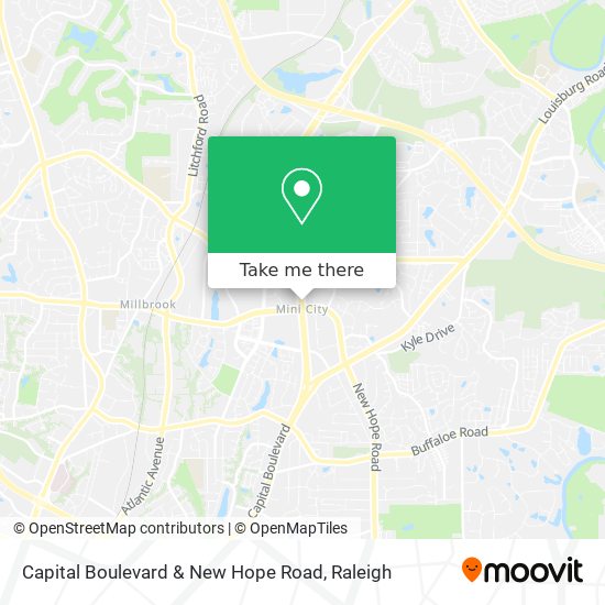 Mapa de Capital Boulevard & New Hope Road