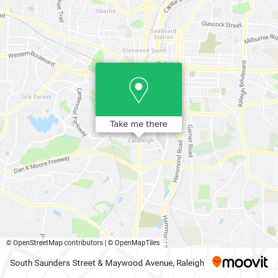 South Saunders Street & Maywood Avenue map