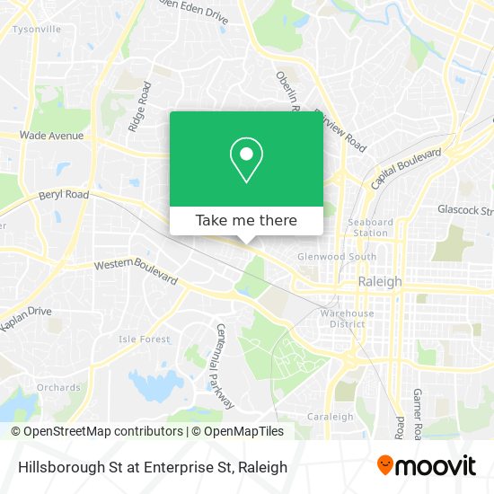 Hillsborough St at Enterprise St map
