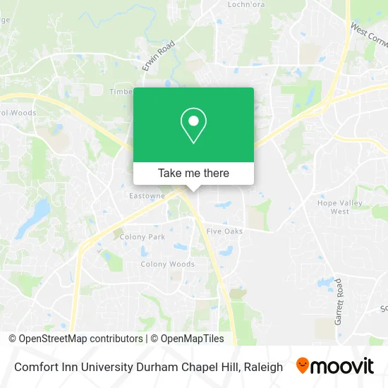 Comfort Inn University Durham Chapel Hill map