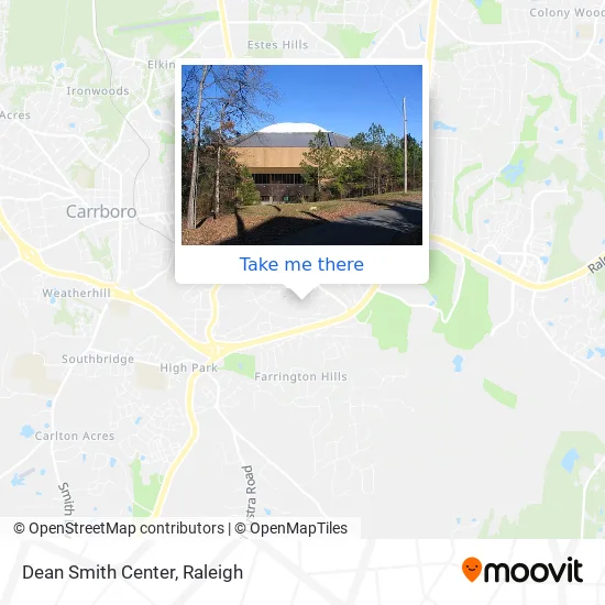 Mapa de Dean Smith Center