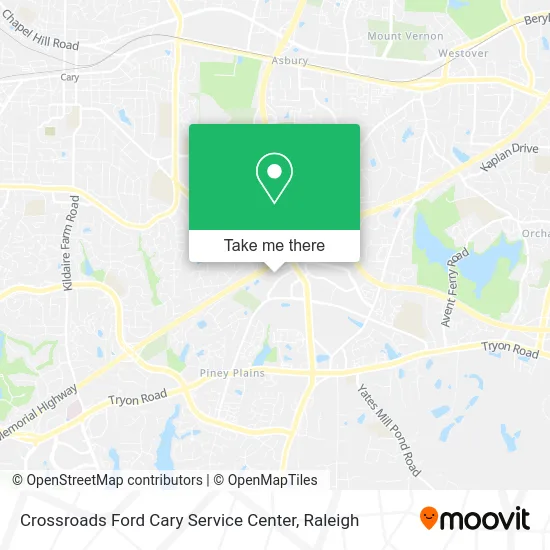 Crossroads Ford Cary Service Center map