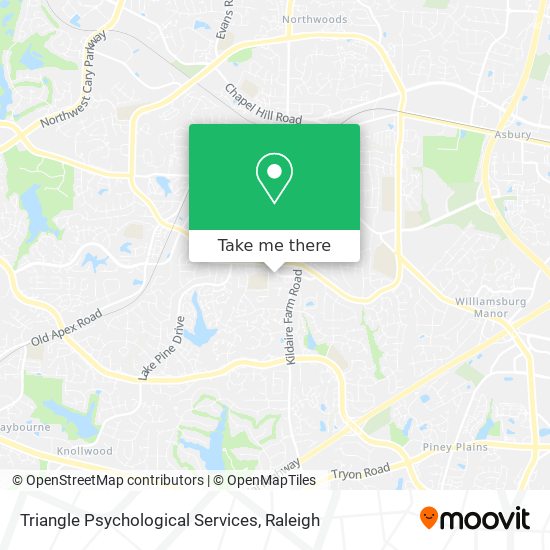 Triangle Psychological Services map
