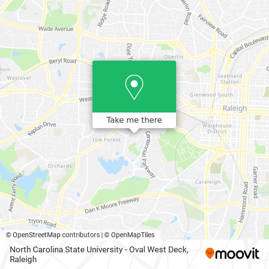 Mapa de North Carolina State University - Oval West Deck