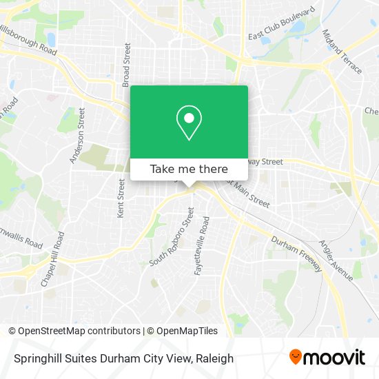 Mapa de Springhill Suites Durham City View