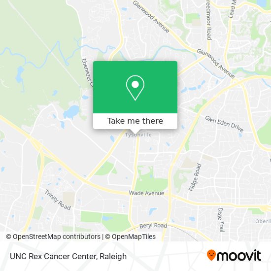 UNC Rex Cancer Center map