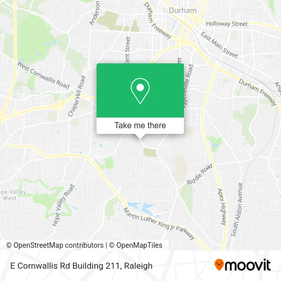 E Cornwallis Rd Building 211 map
