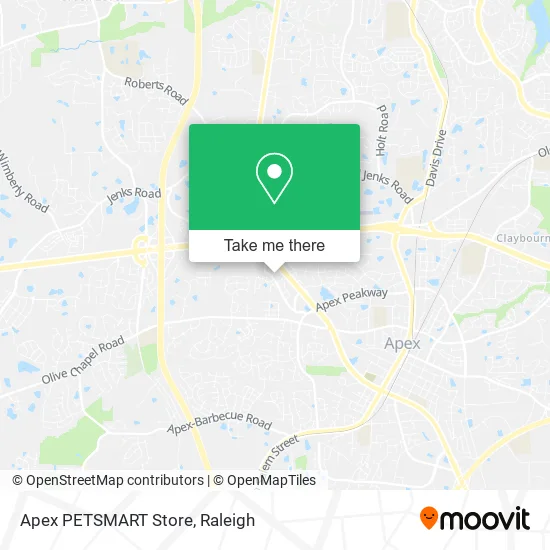 Mapa de Apex PETSMART Store