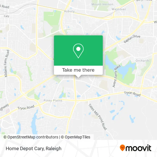 Home Depot Cary map