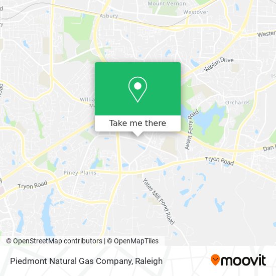 Piedmont Natural Gas Company map