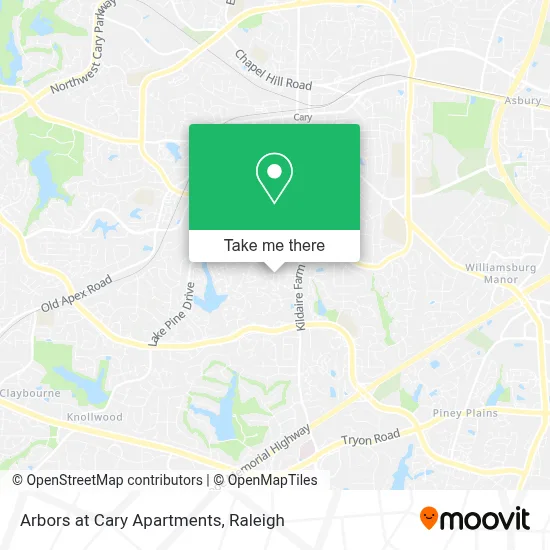 Arbors at Cary Apartments map