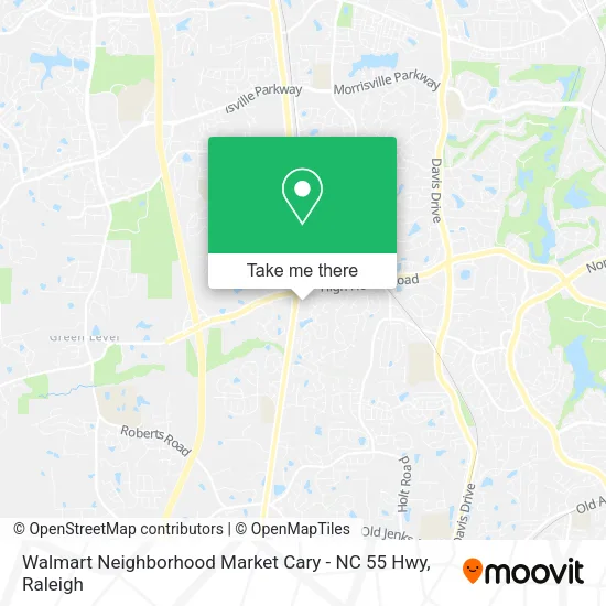 Walmart Neighborhood Market Cary - NC 55 Hwy map
