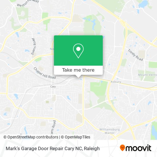 Mark's Garage Door Repair Cary NC map