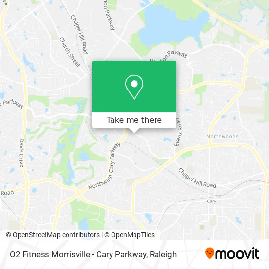 O2 Fitness Morrisville - Cary Parkway map