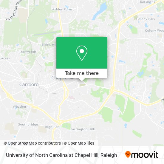 Mapa de University of North Carolina at Chapel Hill