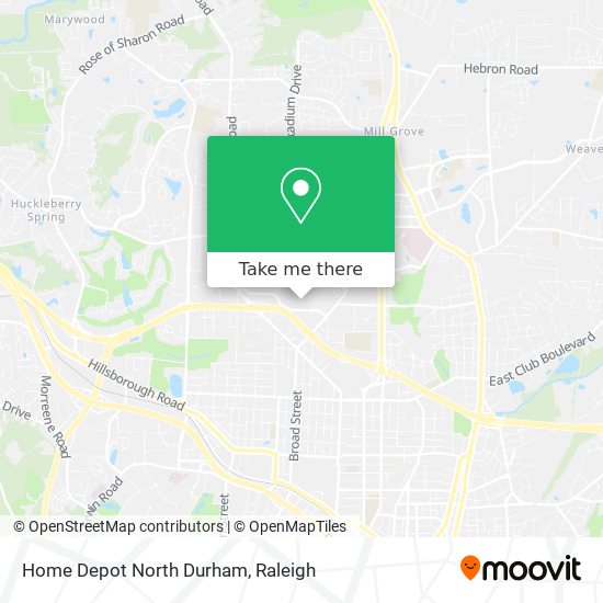 Home Depot North Durham map