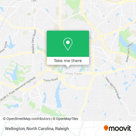 Mapa de Wellington, North Carolina