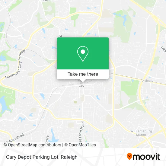 Cary Depot Parking Lot map