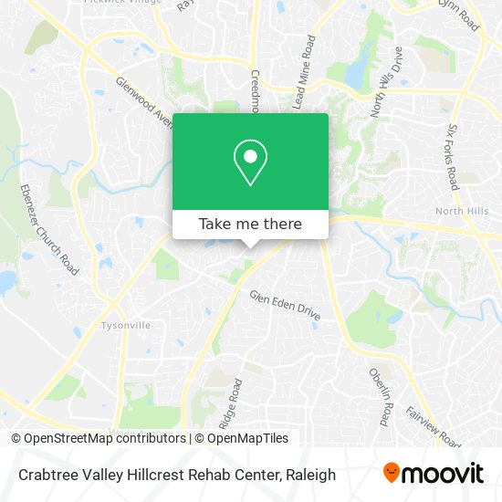 Mapa de Crabtree Valley Hillcrest Rehab Center