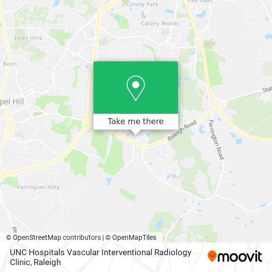 Mapa de UNC Hospitals Vascular Interventional Radiology Clinic