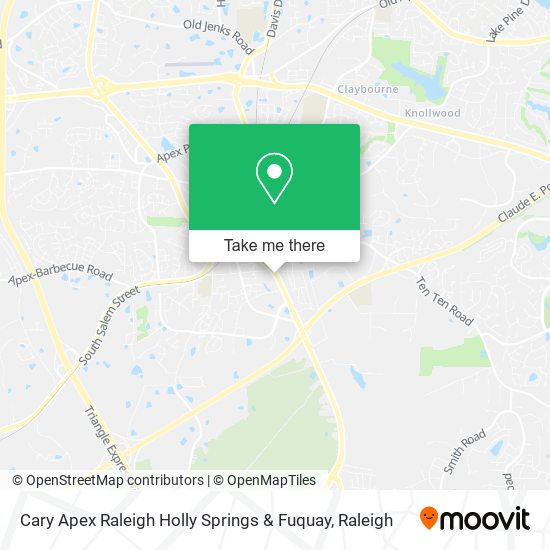 Mapa de Cary Apex Raleigh Holly Springs & Fuquay