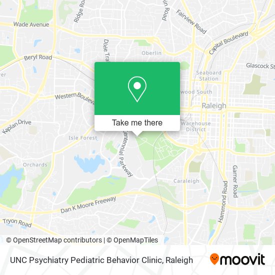 UNC Psychiatry Pediatric Behavior Clinic map