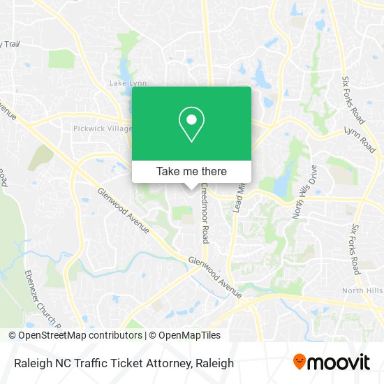 Mapa de Raleigh NC Traffic Ticket Attorney