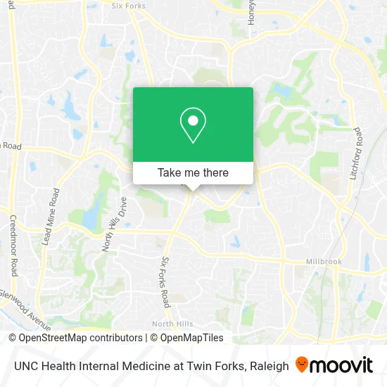 UNC Health Internal Medicine at Twin Forks map
