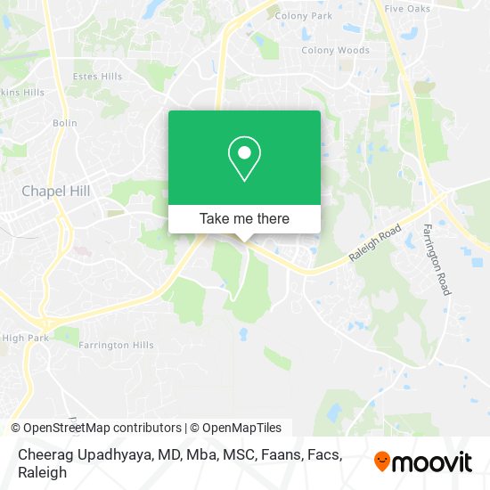 Mapa de Cheerag Upadhyaya, MD, Mba, MSC, Faans, Facs