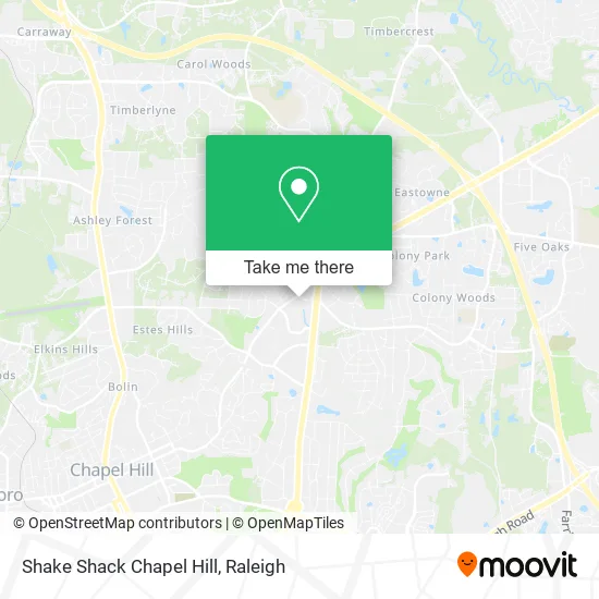 Mapa de Shake Shack Chapel Hill