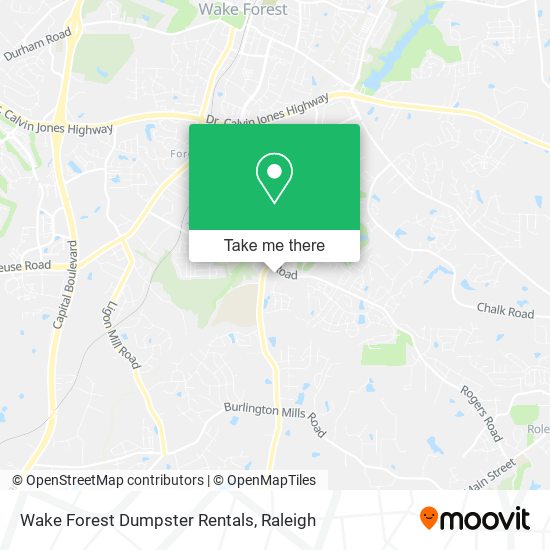 Mapa de Wake Forest Dumpster Rentals