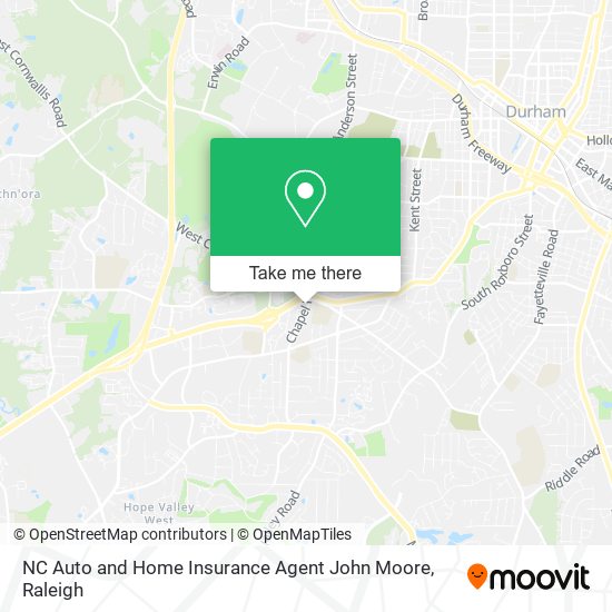 NC Auto and Home Insurance Agent John Moore map