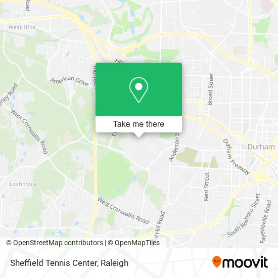 Sheffield Tennis Center map