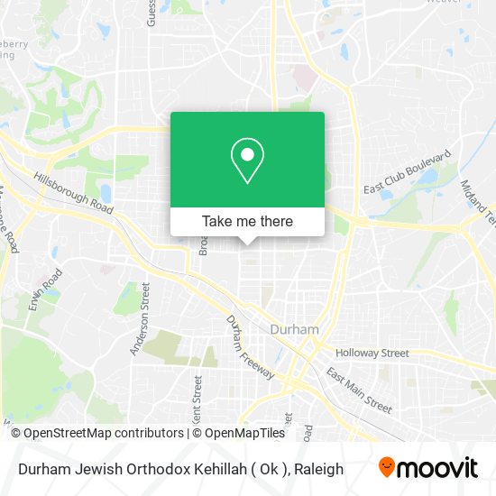 Mapa de Durham Jewish Orthodox Kehillah ( Ok )