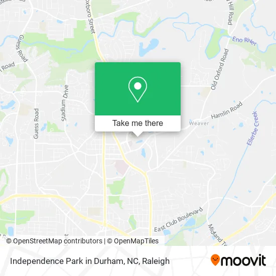 Independence Park in Durham, NC map