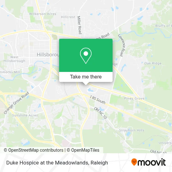 Duke Hospice at the Meadowlands map