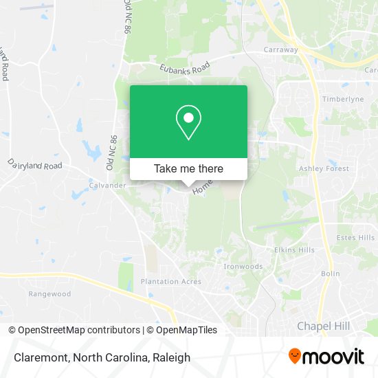 Mapa de Claremont, North Carolina