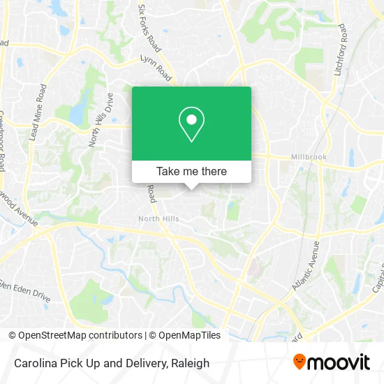 Carolina Pick Up and Delivery map