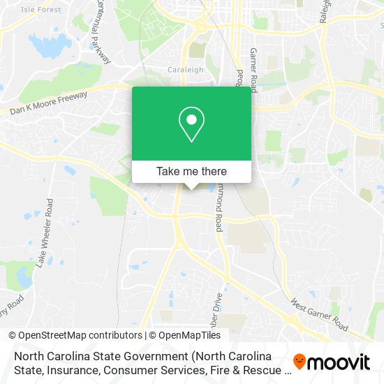 North Carolina State Government map