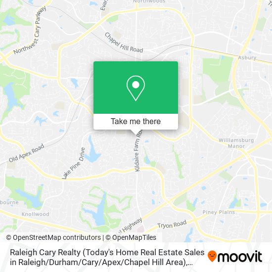 Raleigh Cary Realty (Today's Home Real Estate Sales in Raleigh / Durham / Cary / Apex / Chapel Hill Area) map