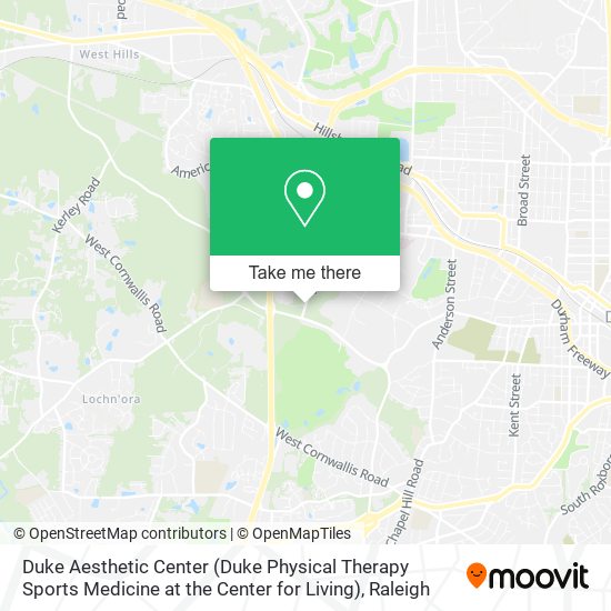 Duke Aesthetic Center (Duke Physical Therapy Sports Medicine at the Center for Living) map