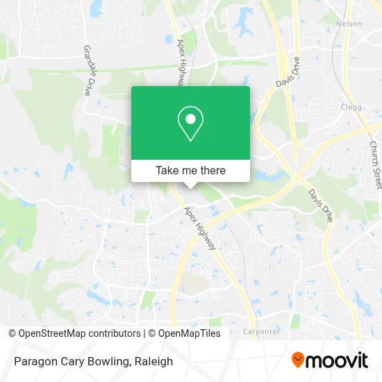 Paragon Cary Bowling map
