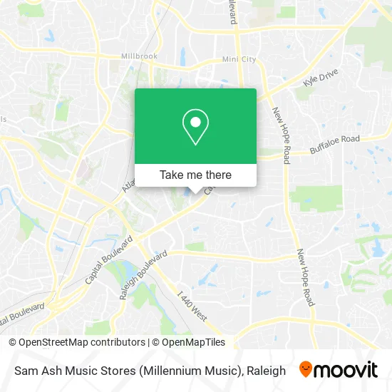 Mapa de Sam Ash Music Stores (Millennium Music)