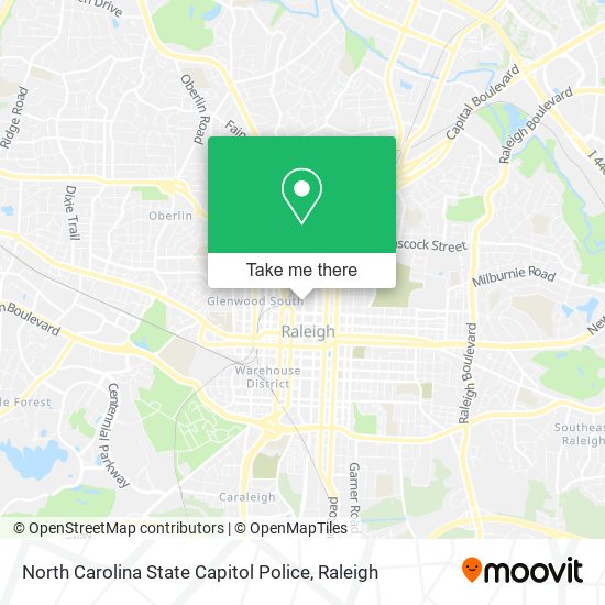 North Carolina State Capitol Police map